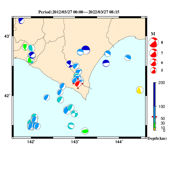 過去に起きた地震のＣＭＴ解