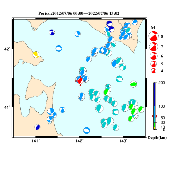 過去に起きた地震のＣＭＴ解