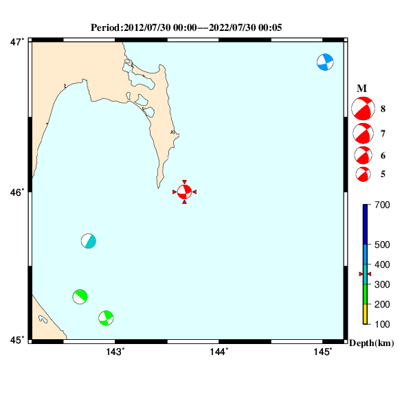 過去に起きた地震のＣＭＴ解