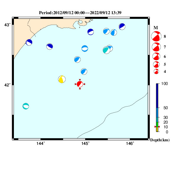 過去に起きた地震のＣＭＴ解
