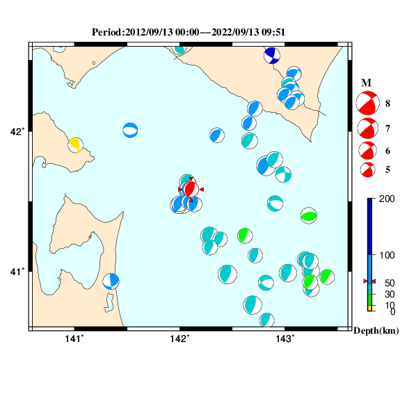 過去に起きた地震のＣＭＴ解