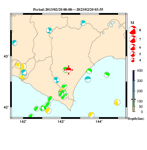 過去に起きた地震のＣＭＴ解