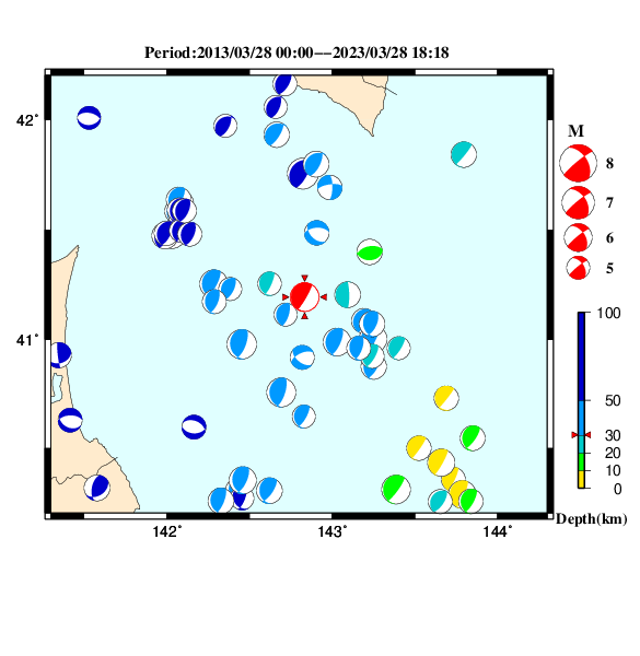 過去に起きた地震のＣＭＴ解