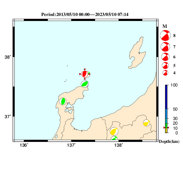 過去に起きた地震のＣＭＴ解