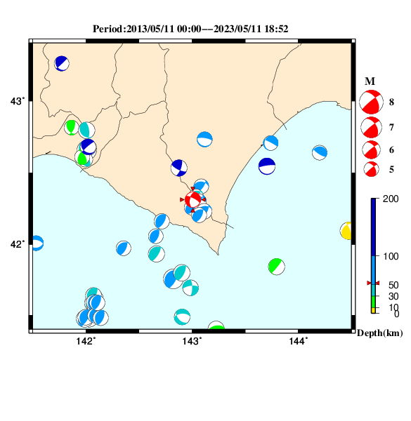 過去に起きた地震のＣＭＴ解
