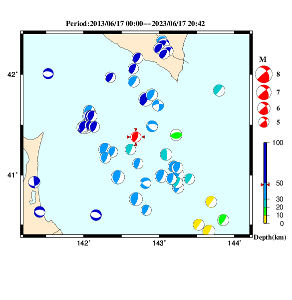 過去に起きた地震のＣＭＴ解