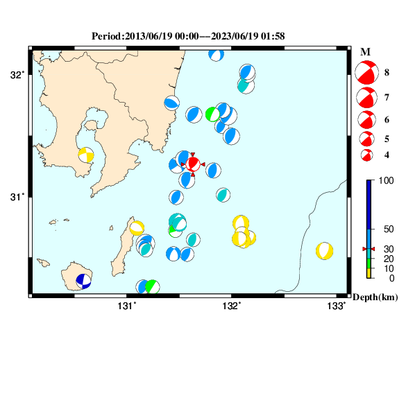 過去に起きた地震のＣＭＴ解