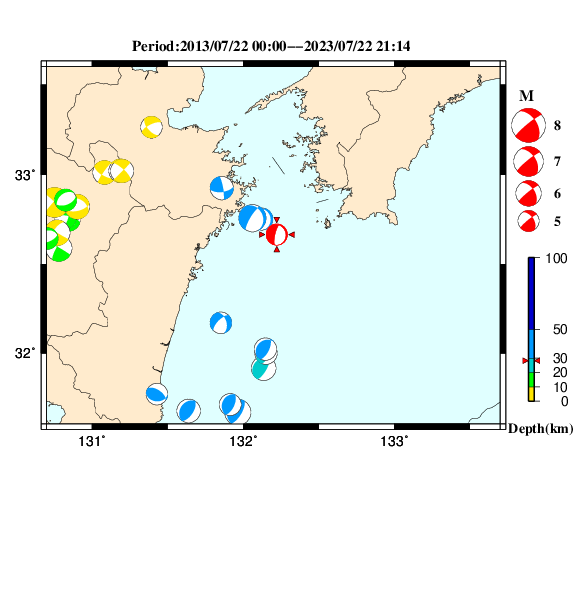 過去に起きた地震のＣＭＴ解