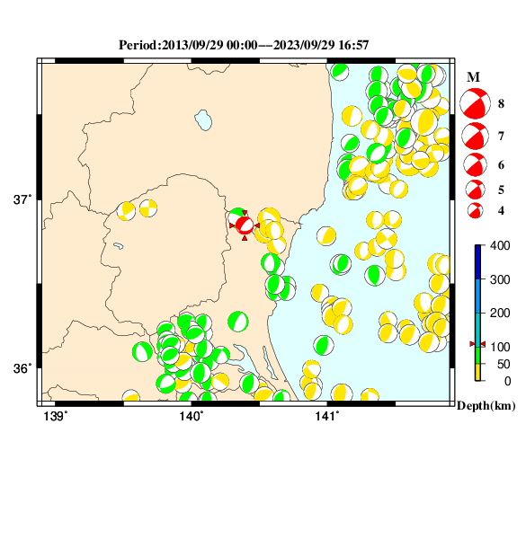 過去に起きた地震のＣＭＴ解