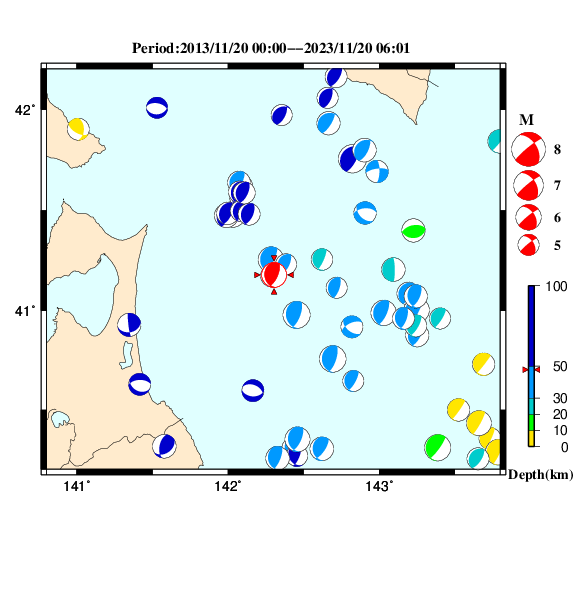 過去に起きた地震のＣＭＴ解