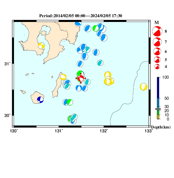 過去に起きた地震のＣＭＴ解