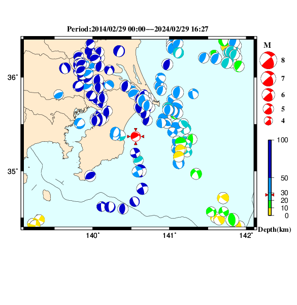 過去に起きた地震のＣＭＴ解