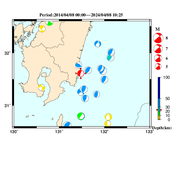 過去に起きた地震のＣＭＴ解