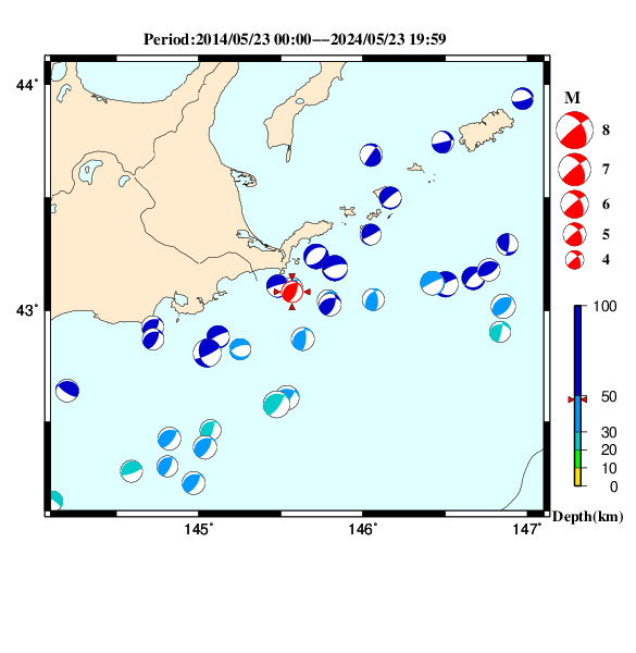 過去に起きた地震のＣＭＴ解