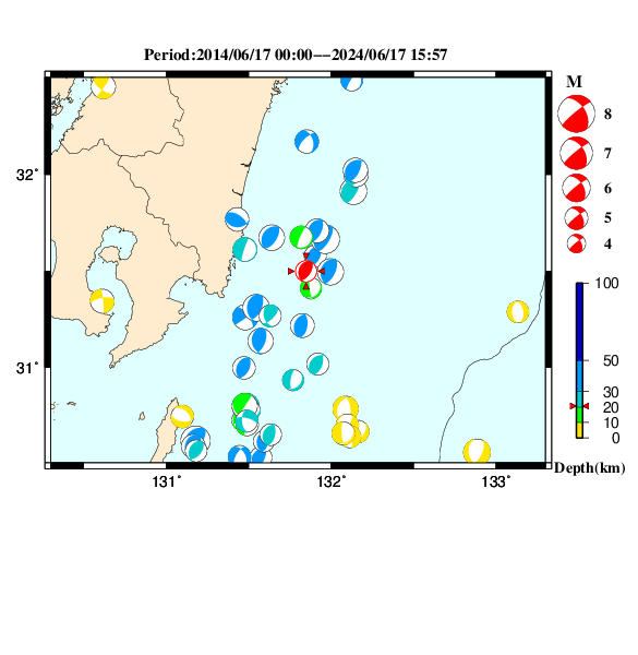 過去に起きた地震のＣＭＴ解