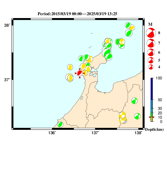 過去に起きた地震のＣＭＴ解
