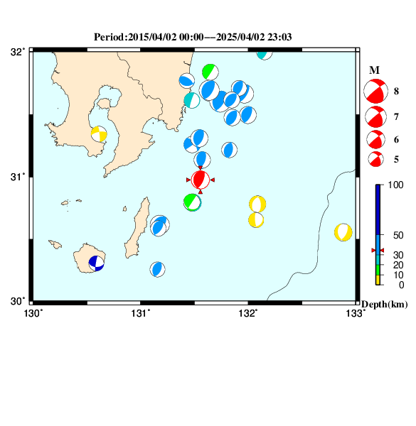 過去に起きた地震のＣＭＴ解