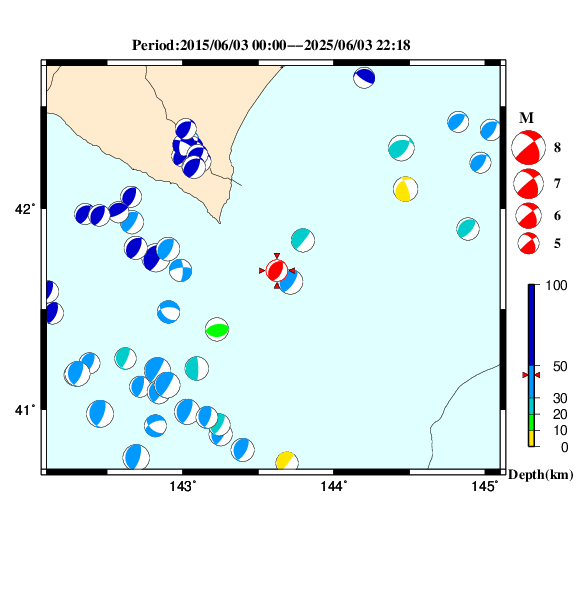 過去に起きた地震のＣＭＴ解