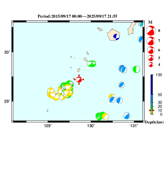過去に起きた地震のＣＭＴ解
