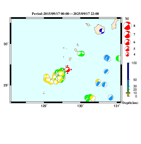 過去に起きた地震のＣＭＴ解