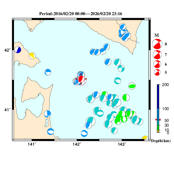 過去に起きた地震のＣＭＴ解