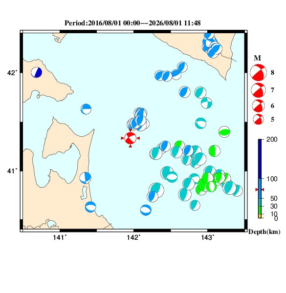 過去に起きた地震のＣＭＴ解