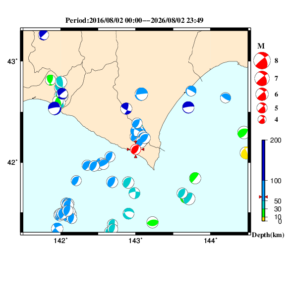 過去に起きた地震のＣＭＴ解