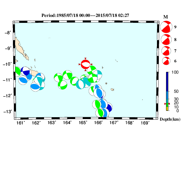 過去に起きた地震のＣＭＴ解