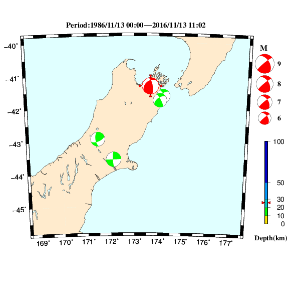 過去に起きた地震のＣＭＴ解