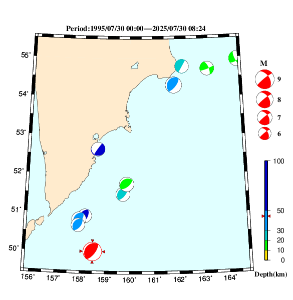 過去に起きた地震のＣＭＴ解
