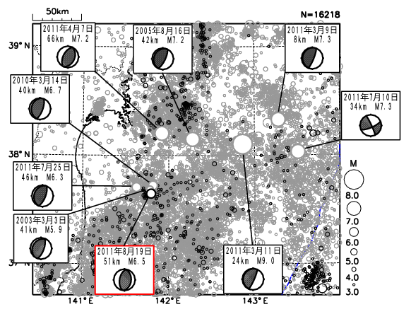 震央分布図