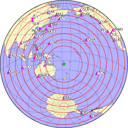 計算に使用した観測点の配置図