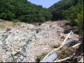 大分県九重町の災害現場(土石流)