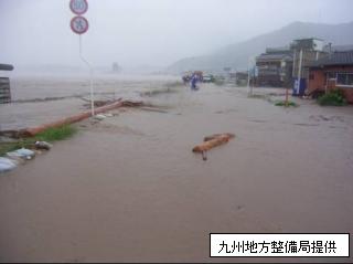 五ヶ瀬川の洪水の様子（宮崎県）