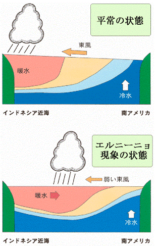 図B エルニーニョ現象の模式図
