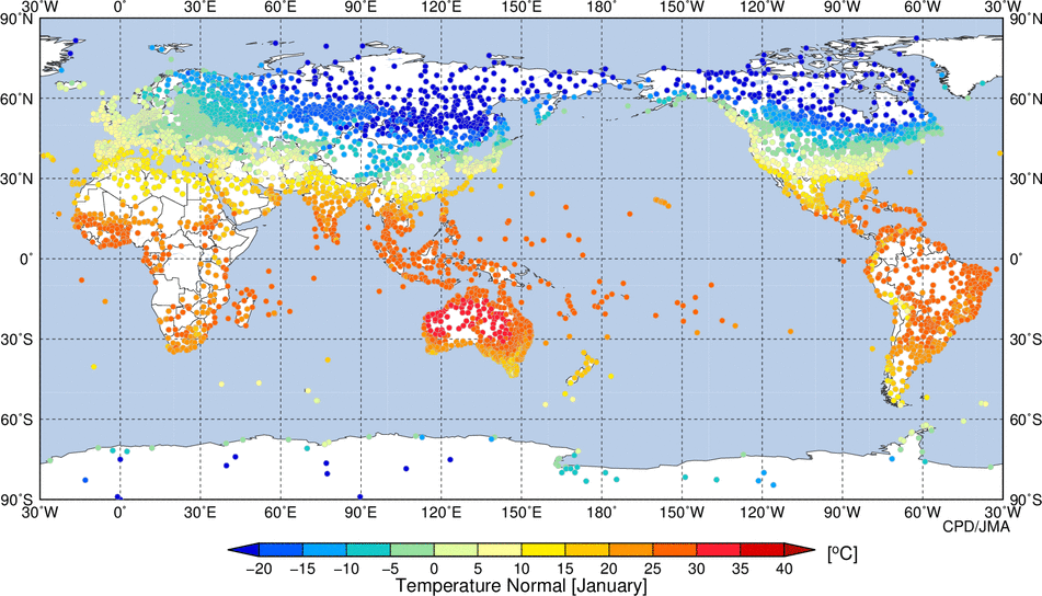 気象庁 世界の天候図表