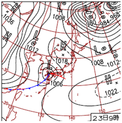 Weather chart at 00UTC, 23 March 2012