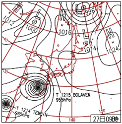 Weather chart at 00UTC, 27 August 2012