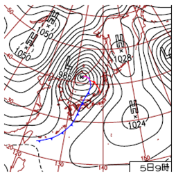 Weather chart at 00UTC, 5 March 2007