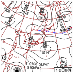 Weather chart at 00UTC, 16 August 2007