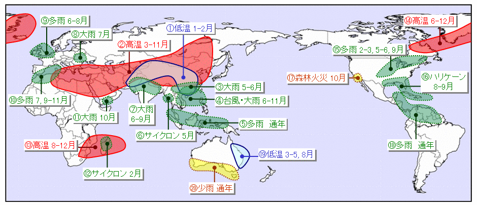 気象庁 世界の年ごとの異常気象