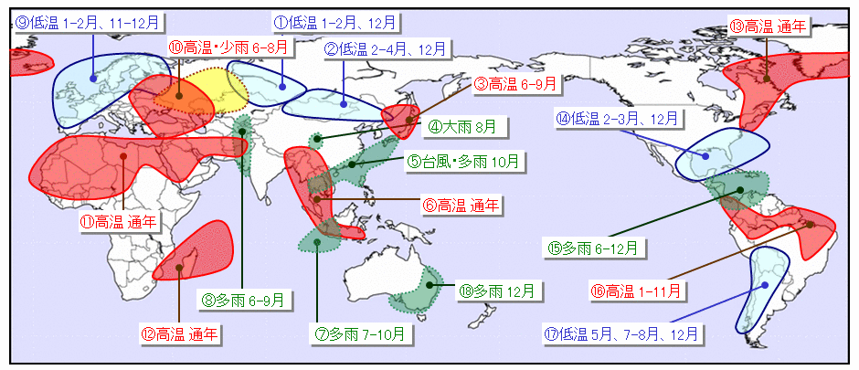 気象庁 世界の年ごとの異常気象