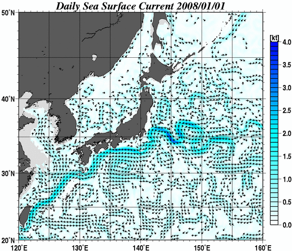 日本近海の海流図(見本)