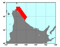 宗谷地方オホーツク海沿岸(101)の海域範囲の図