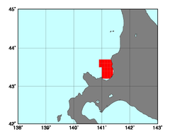 石狩地方沿岸(109)の海域範囲の図