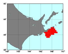根室地方太平洋沿岸(123)の海域範囲の図