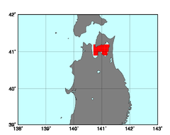 陸奥湾(130)の海域範囲の図