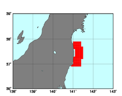 福島県沿岸(136)の海域範囲の図