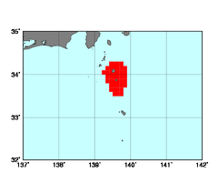 三宅島沿岸(308)の海域範囲の図