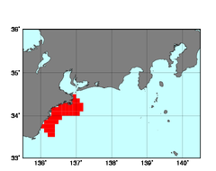 熊野灘(313)の海域範囲の図